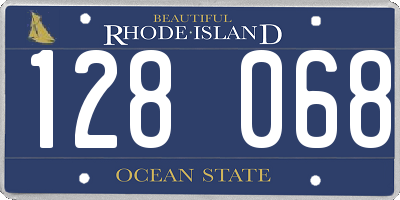RI license plate 128068