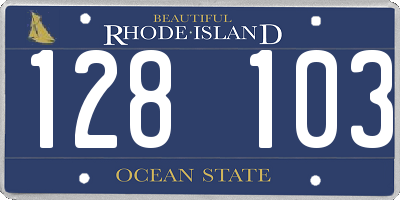 RI license plate 128103