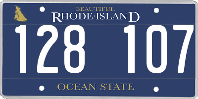 RI license plate 128107