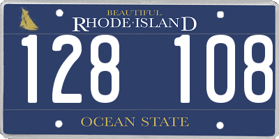 RI license plate 128108