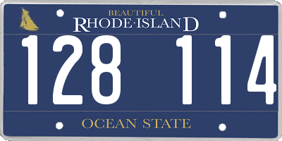 RI license plate 128114