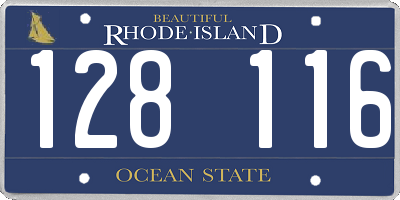 RI license plate 128116