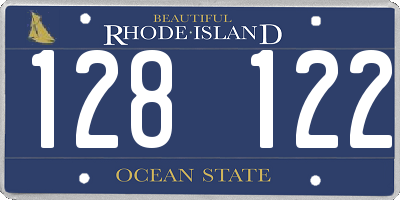 RI license plate 128122