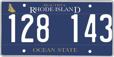 RI license plate 128143