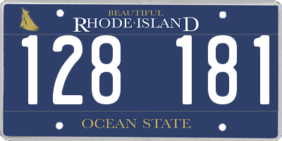 RI license plate 128181