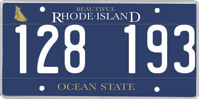 RI license plate 128193
