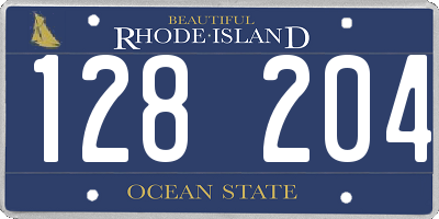RI license plate 128204