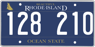 RI license plate 128210