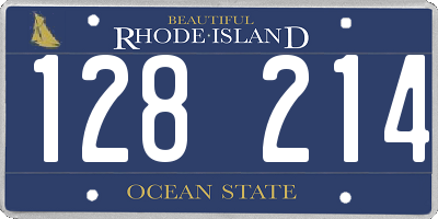 RI license plate 128214