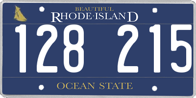 RI license plate 128215