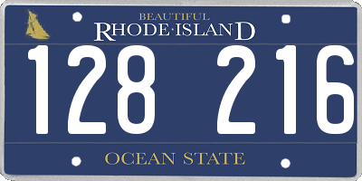 RI license plate 128216