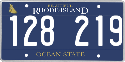 RI license plate 128219