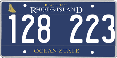 RI license plate 128223