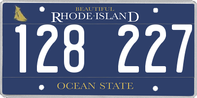 RI license plate 128227