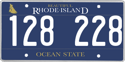 RI license plate 128228