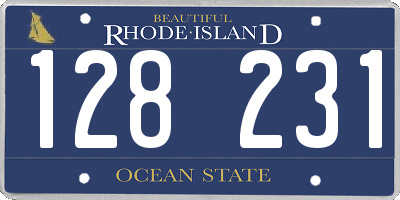 RI license plate 128231