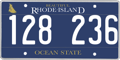 RI license plate 128236
