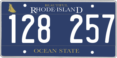 RI license plate 128257