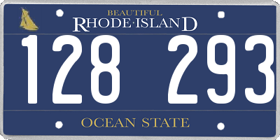 RI license plate 128293