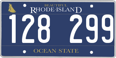 RI license plate 128299