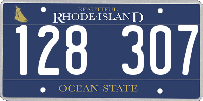 RI license plate 128307