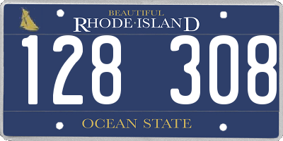 RI license plate 128308