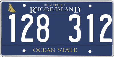 RI license plate 128312