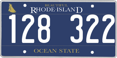 RI license plate 128322