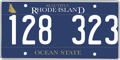 RI license plate 128323