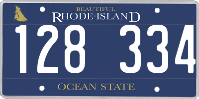 RI license plate 128334
