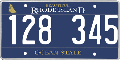 RI license plate 128345