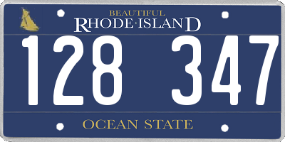 RI license plate 128347