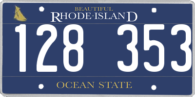 RI license plate 128353