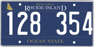 RI license plate 128354