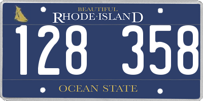 RI license plate 128358