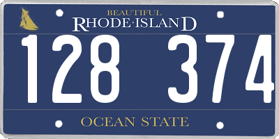 RI license plate 128374