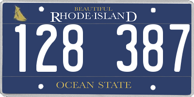 RI license plate 128387