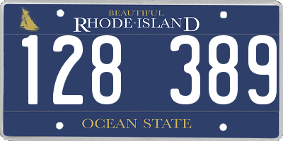 RI license plate 128389