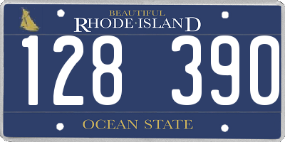 RI license plate 128390
