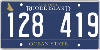 RI license plate 128419