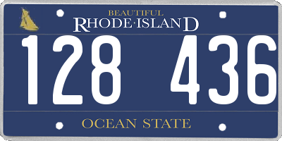 RI license plate 128436