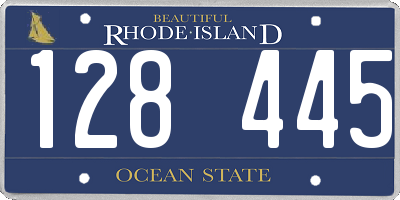 RI license plate 128445