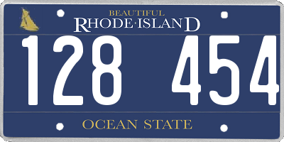 RI license plate 128454