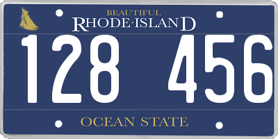 RI license plate 128456