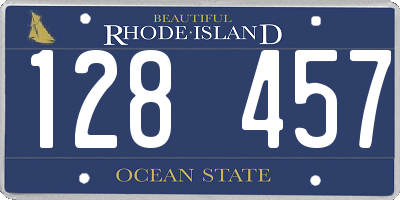 RI license plate 128457