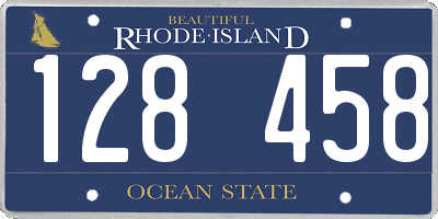 RI license plate 128458