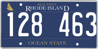 RI license plate 128463