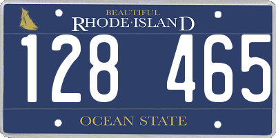 RI license plate 128465