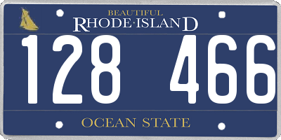 RI license plate 128466