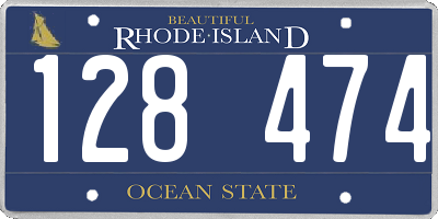 RI license plate 128474